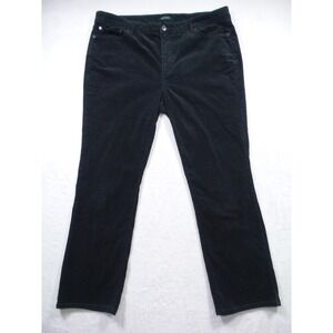 Lauren Ralph Lauren Pants Womens 16 Black Premier Straight Corduroy Stretch RL